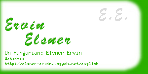 ervin elsner business card